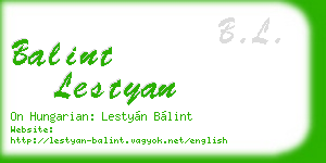 balint lestyan business card
